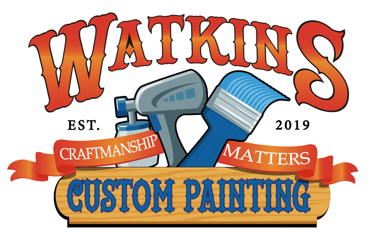 watkins custom painting company logo